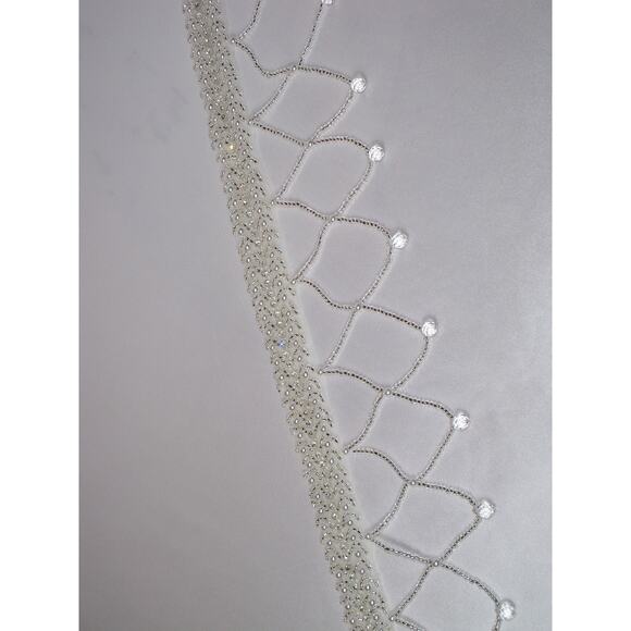 Beaded bridal belt crystal beaded sash dress belt beaded wedding dress sash - Picture 4 of 5